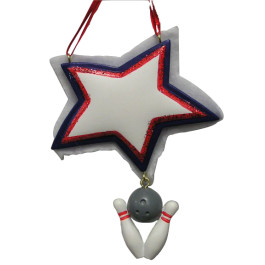 Personalizable Star Christmas Bowling Ornament 