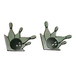 Black & Silver Bowling Magnets (Set of two)