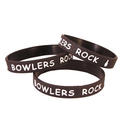 Black Silicone Bowlers Bracelet 