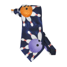 Blue Bowling Tie with Pin Splash