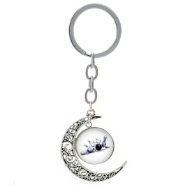 Bowling Strike Rotatable Moon Keychain