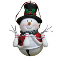 Top Hat Jingle Bell Snowman Ornament 