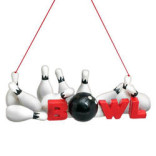 "BOWL" with Bowling Pins Ornament