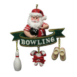 Santa "Bowling" Banner Ornament 