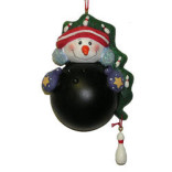 Bowling Ball Snowman Ornament 