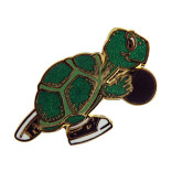 Bowling Turtle Lapel Pin