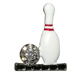 Enamel Pin and Crystal Ball Bowling Pin