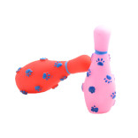 Bowling Pin Pet Rubber Toy with whistle