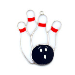 Bowling Pins & Ball Stained Glass Sun Catcher/Ornament